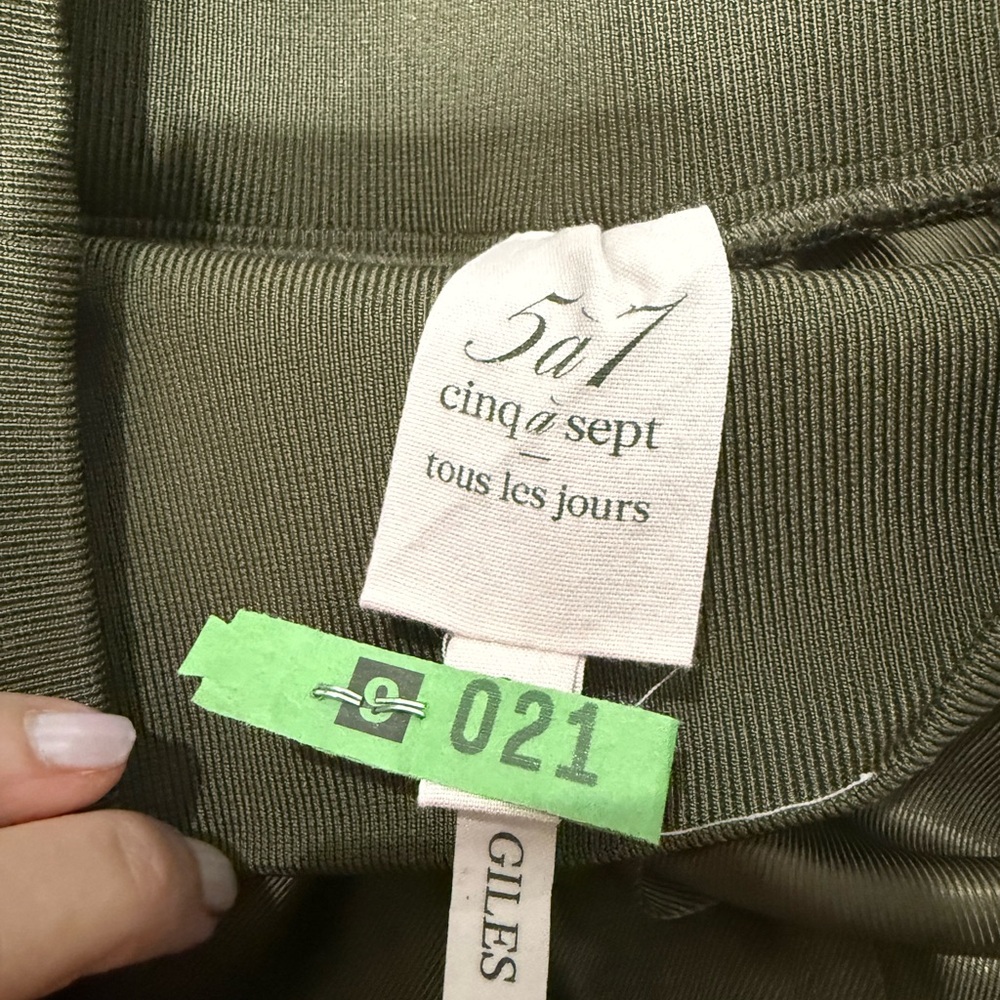 Cinq a Sept GILES PANT. Olive Green. Size Small. - Picture 10 of 11